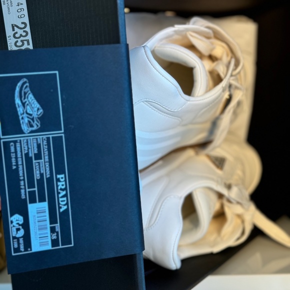 Prada Ivory Leather sneakers - Picture 4 of 13